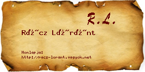 Rácz Lóránt névjegykártya